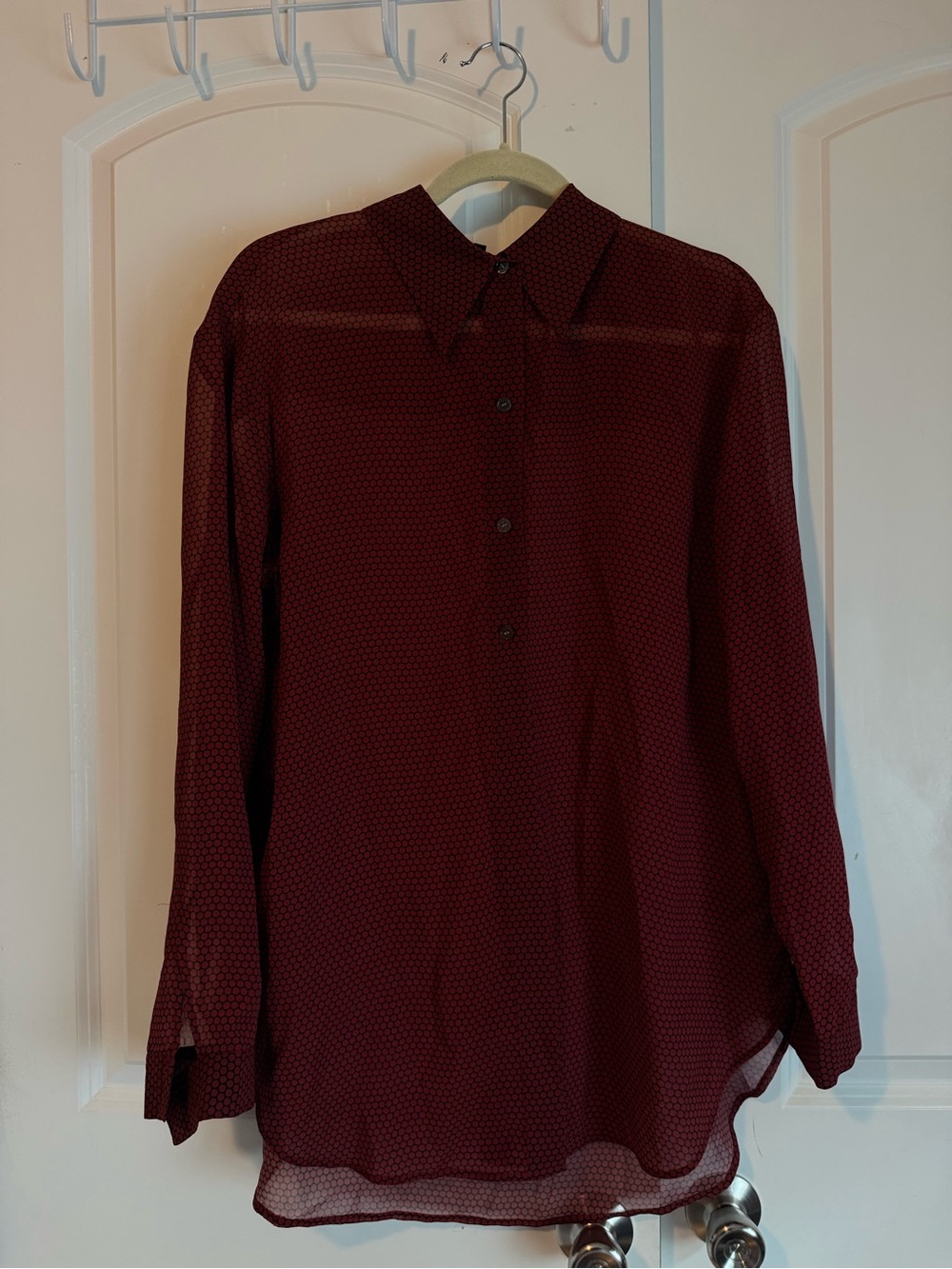 Theory Men's Long-Sleeve Button-Front Shirt - Burgundy